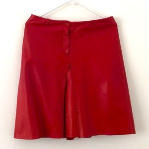 Claudie Pierlot Red Leather Skirt